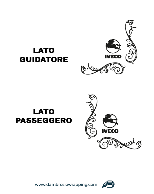 Kit of 2 Truck Window Stickers - Iveco with Horse