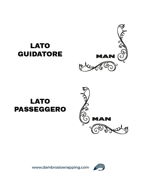 Kit of 2 Truck Window Stickers - Man Written