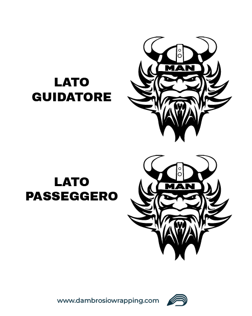 Kit of 2 Truck Side Stickers - Viking Man