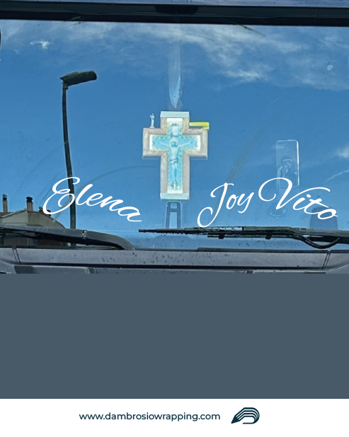 "Custom Name" Curved Lettering Sticker for Truck Front Windshield