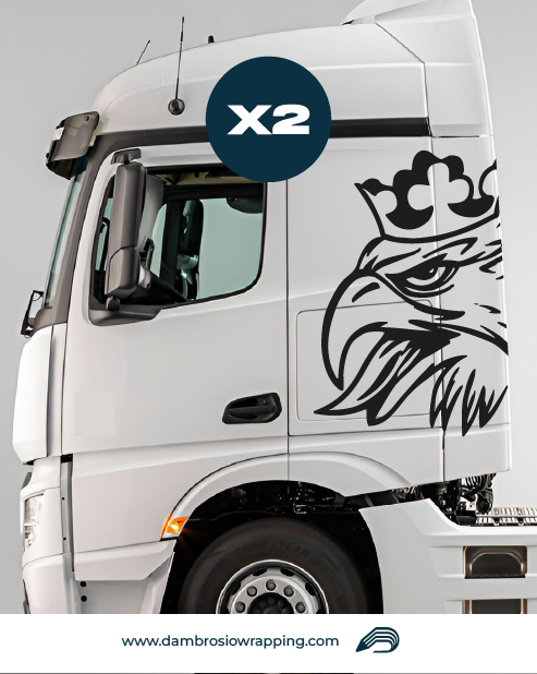 Kit 2 Adesivi per Laterale Camion - Aquila per Scania Grande