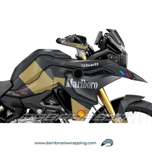 Marlboro Fairing Graphics Kit - BMW F850GS/F750/F800GS (2017~) - (MBL-GD)