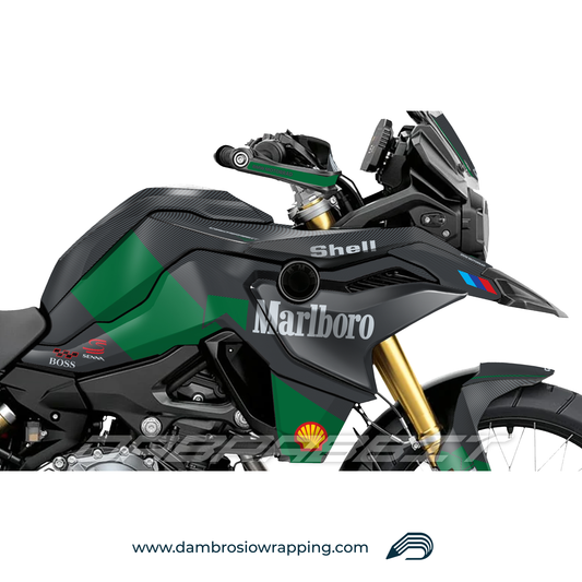 Marlboro Fairing Graphics Kit - BMW F850GS/F750/F800GS (2017~) - (MBL-GR)