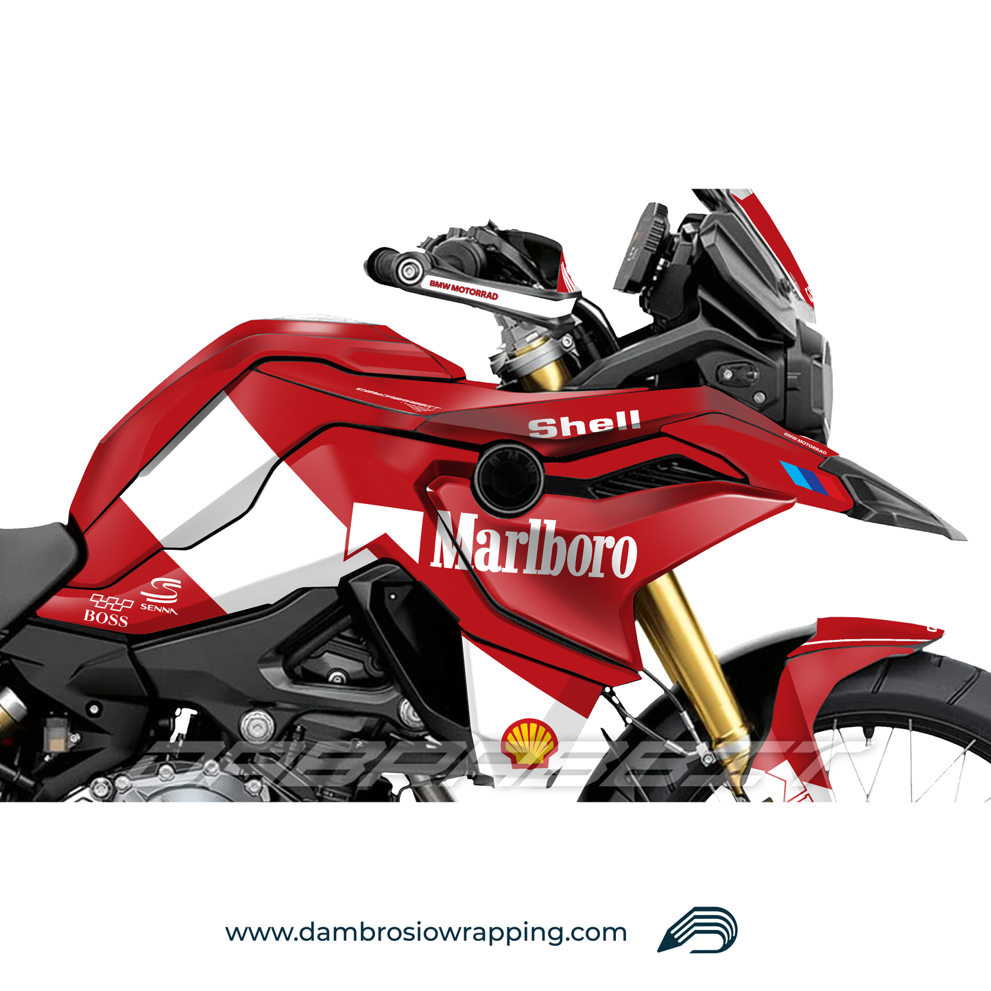 Marlboro Fairing Graphics Kit - BMW F850GS/F750/F800GS (2017~) - (MBL-R)