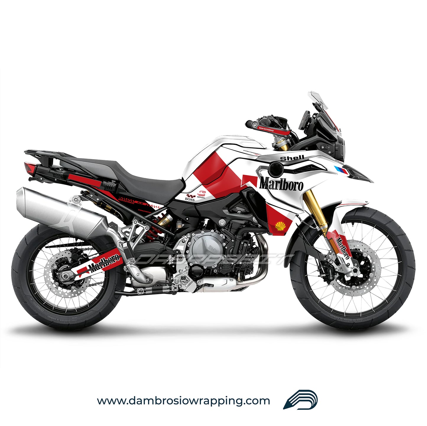 Marlboro Fairing Graphics Kit - BMW F850GS/F750/F800GS (2017~) - (MBL-WR)