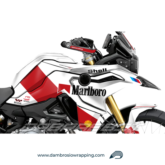 Marlboro Fairing Graphics Kit - BMW F850GS/F750/F800GS (2017~) - (MBL-WR)