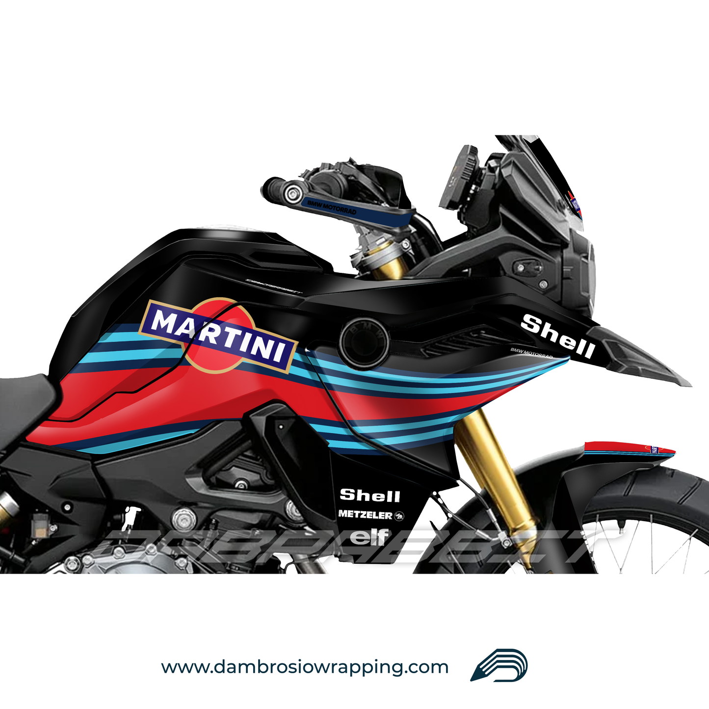 Martini Racing Fairing Graphics Kit - BMW F850GS/F750/F800GS (2017~) - (MTN-B)