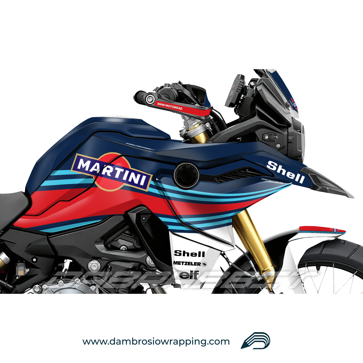 Martini Racing Fairing Graphics Kit - BMW F850GS/F750/F800GS (2017~) - (MTN-WN)