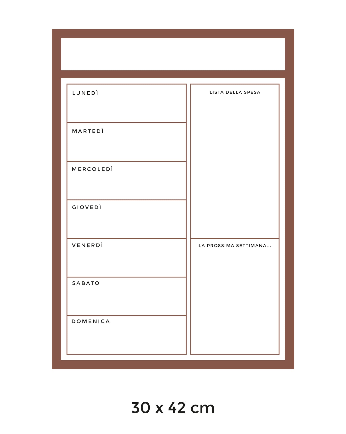 Lavagna Riscrivibile/Riposizionabile - Planner Week - Colori A Scelta