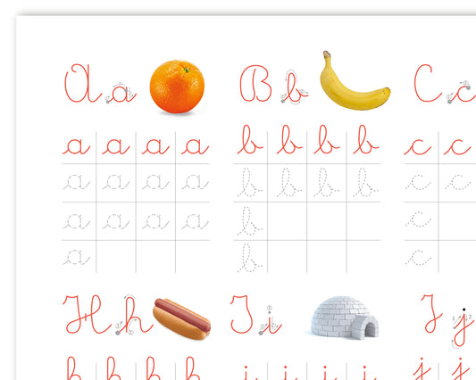 Rewritable/Repositionable Whiteboard - Children's Alphabet