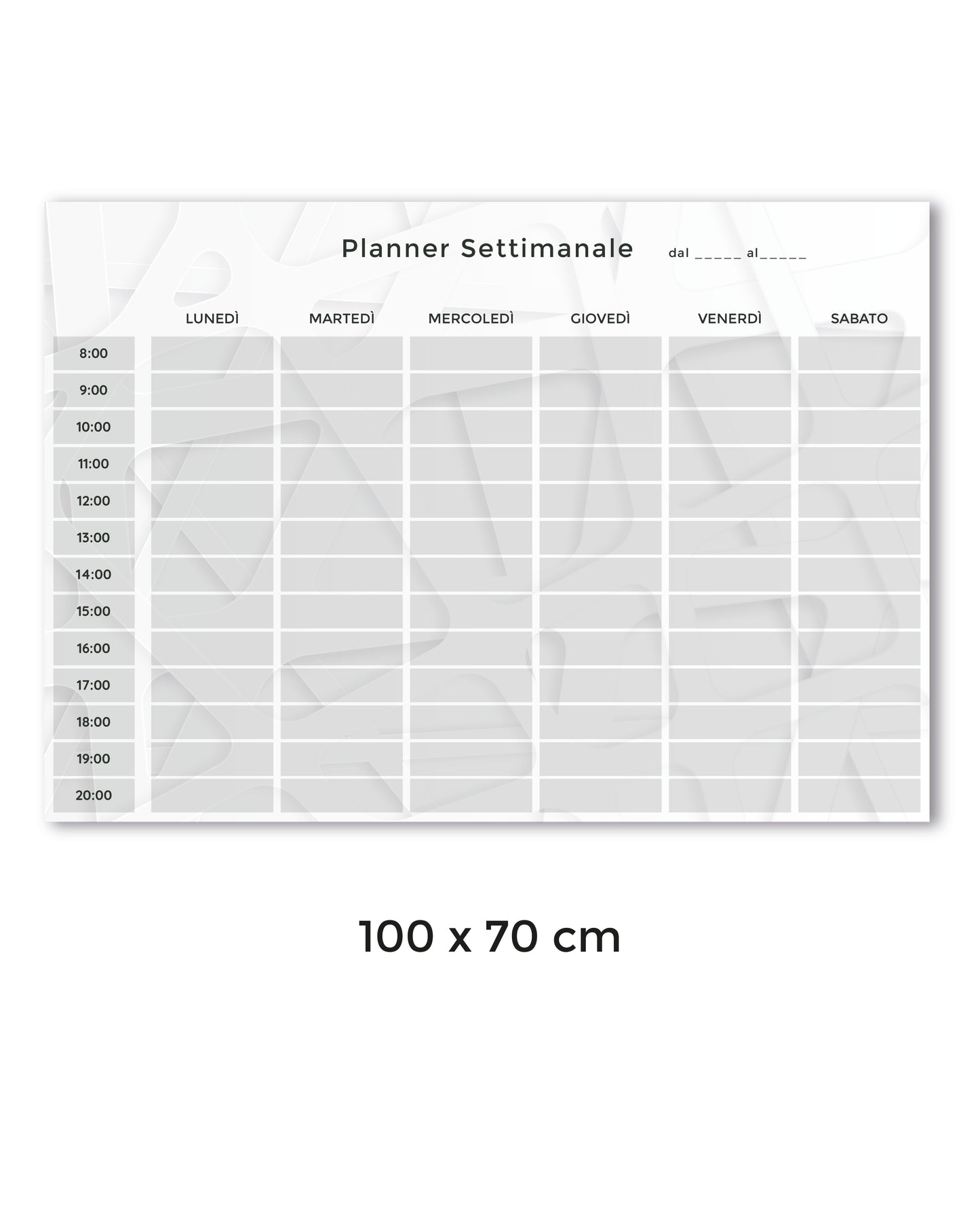 Rewritable/Repositionable Whiteboard - Weekly Planner for Businesses
