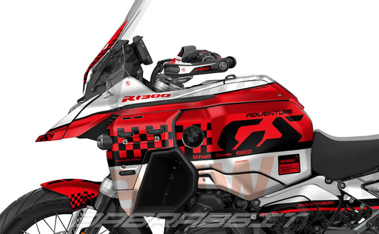 Fairing Sticker Graphics Kit - BMW R1300GS ADV (2024~) - (CHKR-RW)