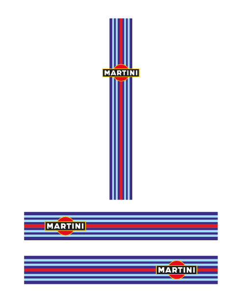 Martini Racing Adhesive Strips Kit Compatible with Vespa