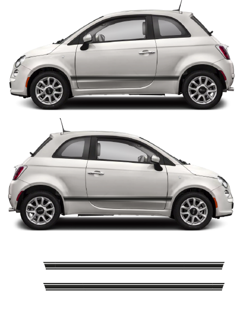 Side panels with Fiat 500 outline