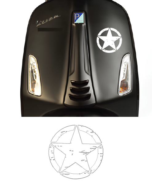Star Sticker Kit for Vespa Front
