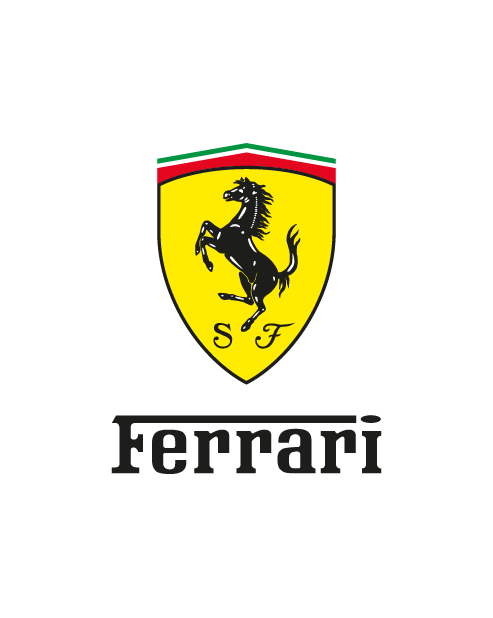 Ferrari Shield Logo Sticker with Writing