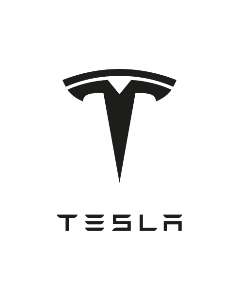 Full Tesla Logo Sticker - Black