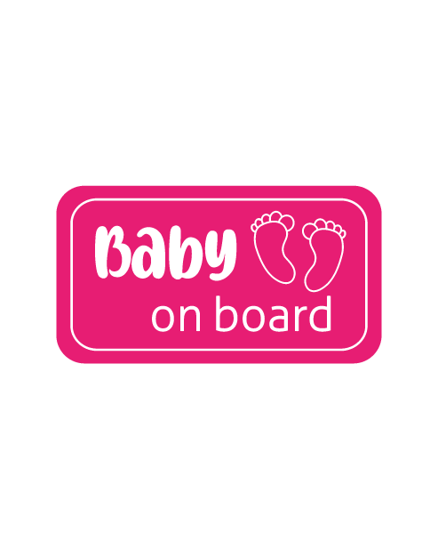 Adesivo "Baby on Board" con riquadro e piedini