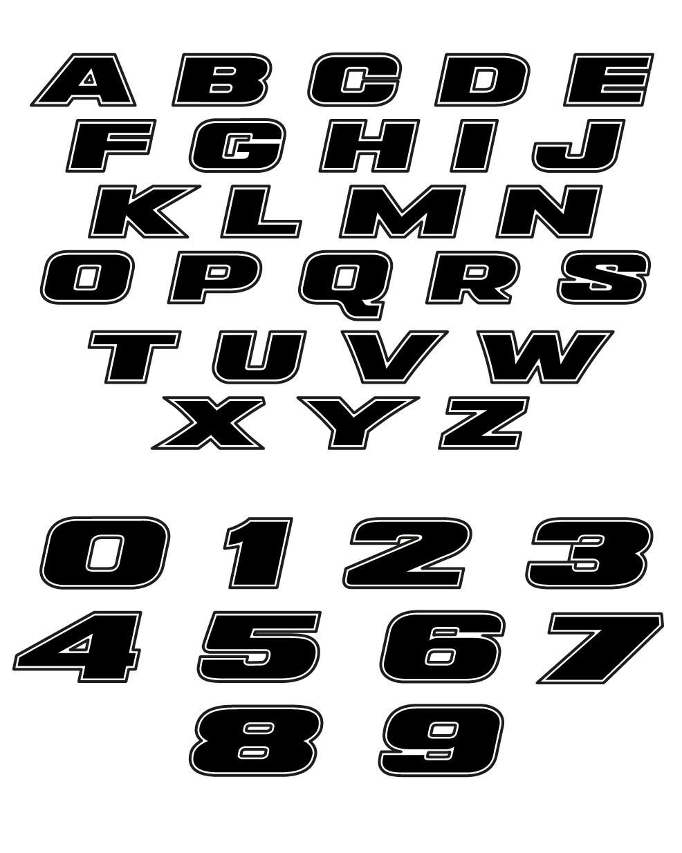 Number Sticker with Outline