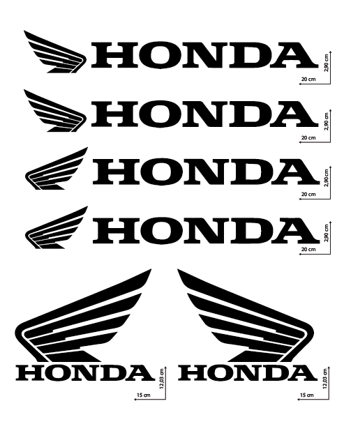 Honda Sticker Kit Sheet 6 Single Color