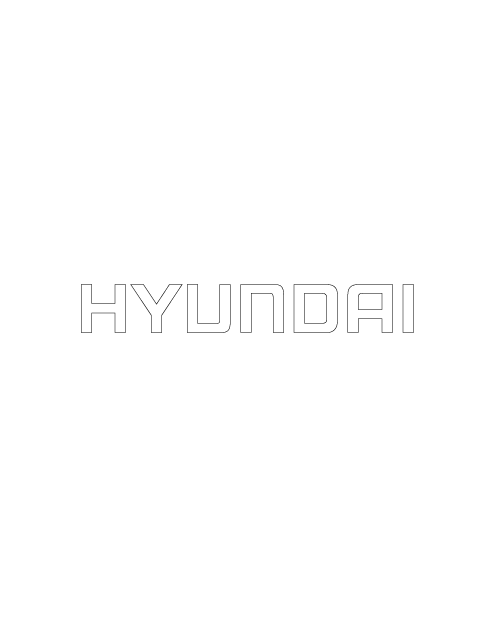 "Hyundai" Lettering Sticker - White