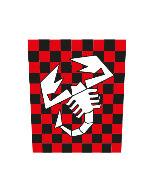 Abarth Roof Sticker Checkerboard Kit - Red/Black