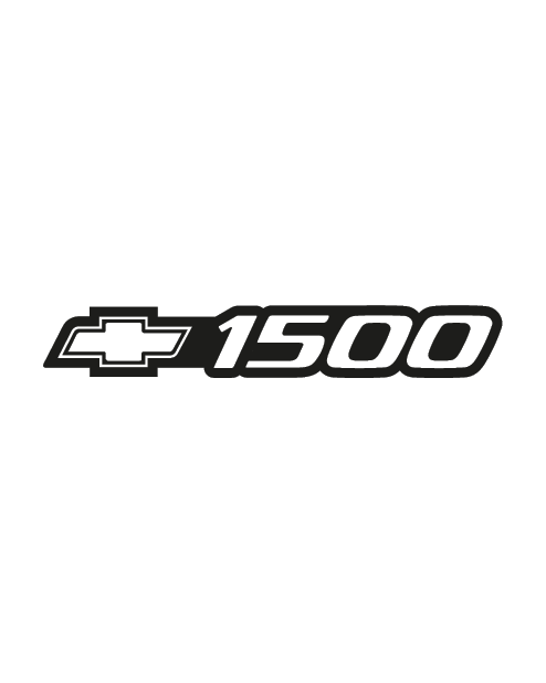 Chevrolet Silverado "1500" Logo Sticker - Black/White