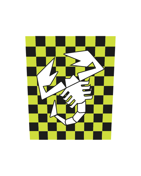 Abarth Roof Sticker Checkerboard Kit - Lime/Black