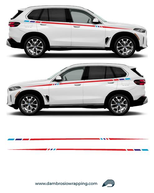 Side Stripes Kit for BMW X1 2022 - Red