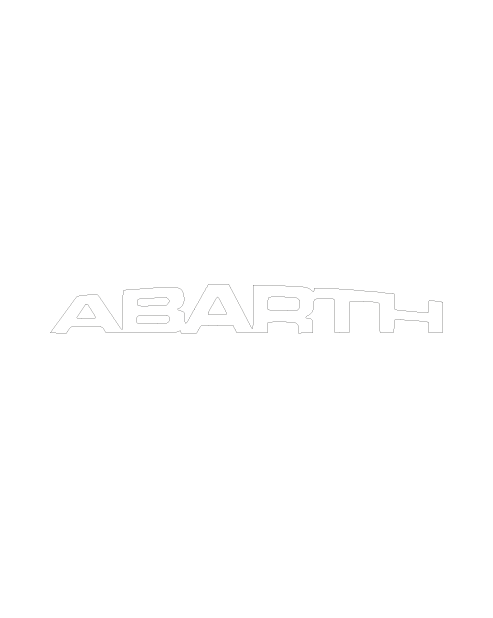White Abarth writing sticker with curve effect