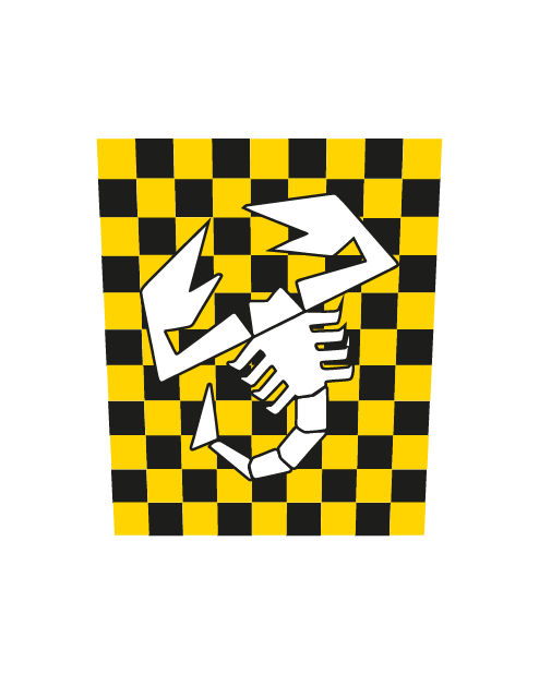 Abarth Roof Sticker Checkerboard Kit - Yellow/Black