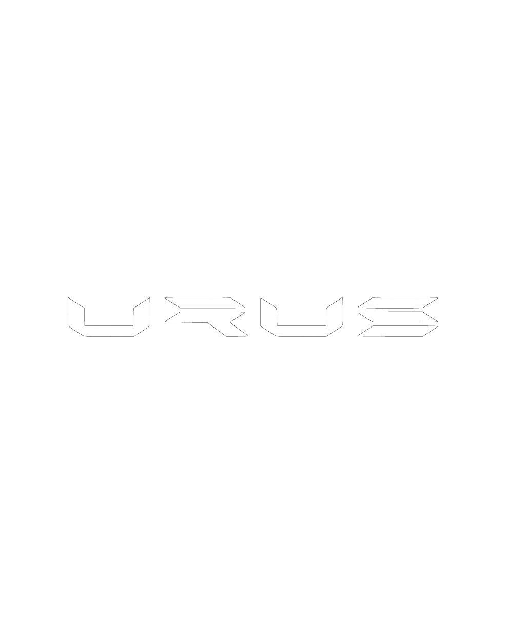 Urus Lettering Sticker - White