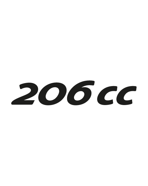 Peugeot "206 cc" Logo Sticker - Black