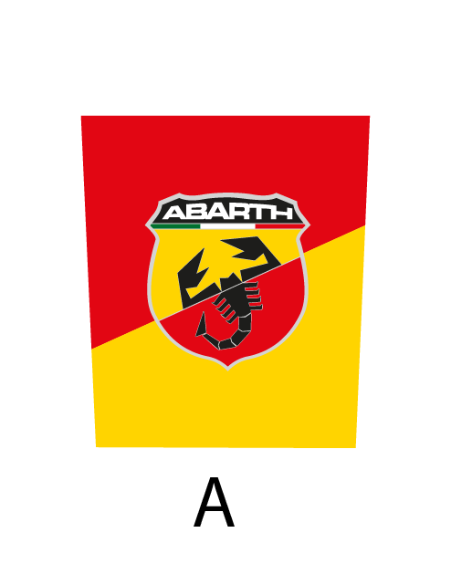 Abarth Roof Sticker Kit - Yellow/Red Emblem