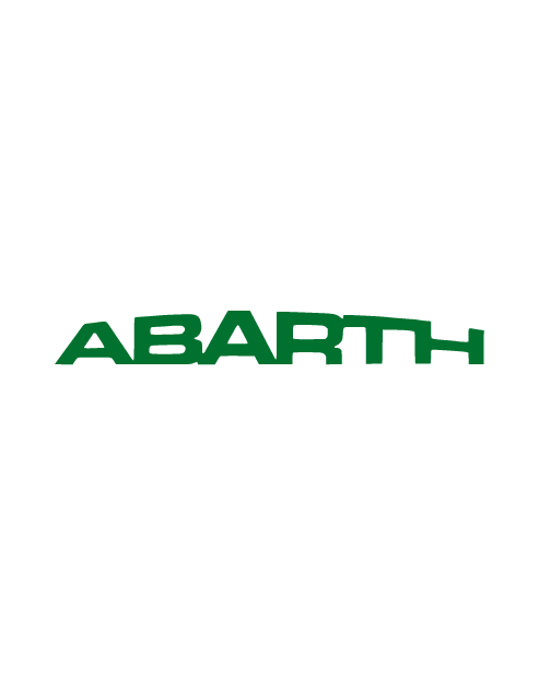 Green Abarth writing sticker with curve effect