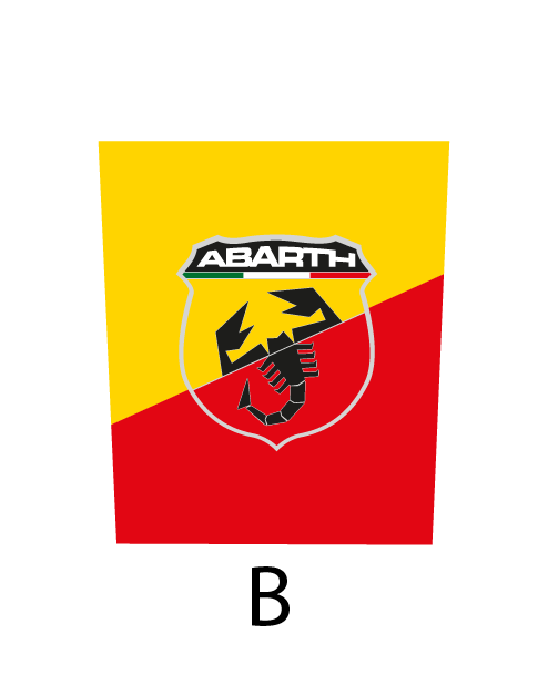 Abarth Roof Sticker Kit - Yellow/Red Emblem