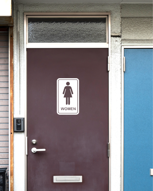 "Women" toilet sticker