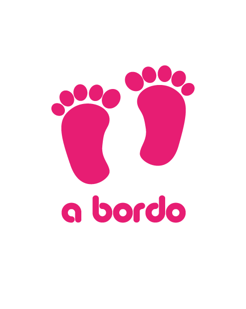 Stylized baby feet sticker with "on board" writing