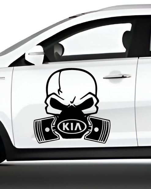 Kia Gas Mask Skull Sticker