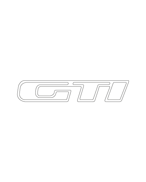 Peugeot "GTI" Logo Sticker - White