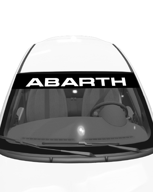 Abarth Sun Visor Sticker Kit - White Abarth Logo