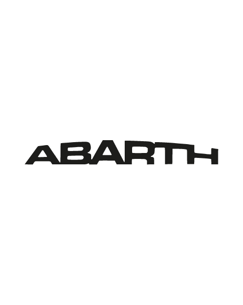 Black Abarth writing sticker with curve effect