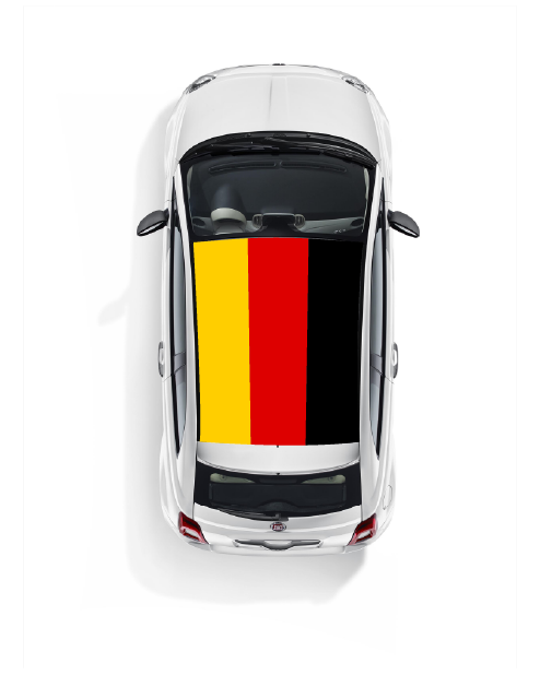 Fiat 500 Roof Sticker Kit - German Flag
