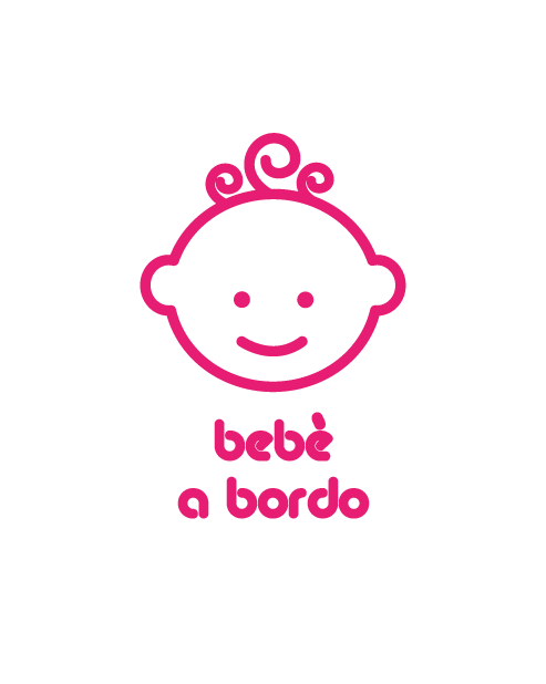 Baby face sticker with "baby on board" text