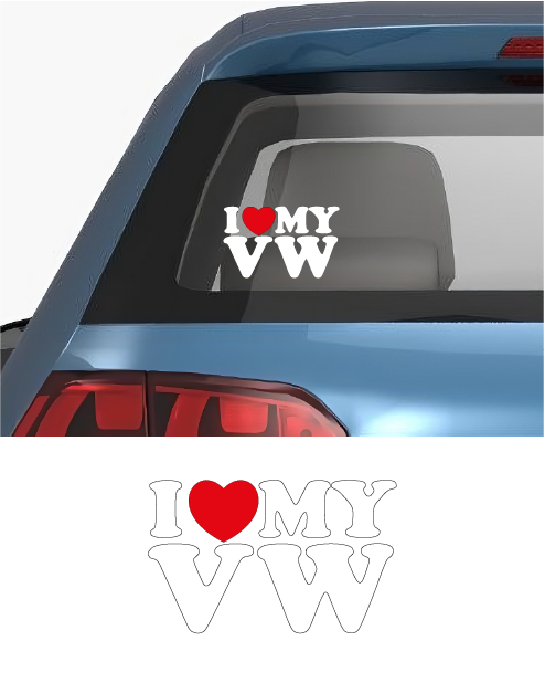 Volkswagen "I Love MY VW" sticker