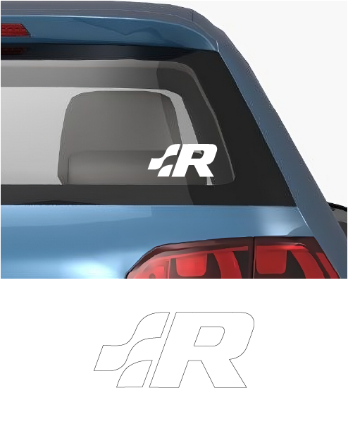 Volkswagen R Logo Sticker - Multicolor