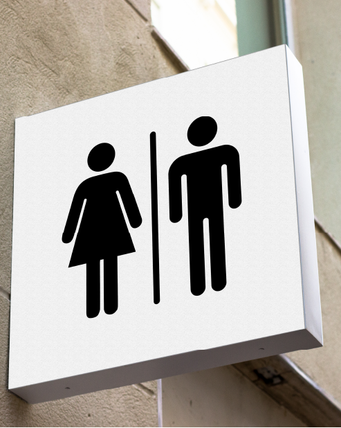 "Man/Woman" toilet sign