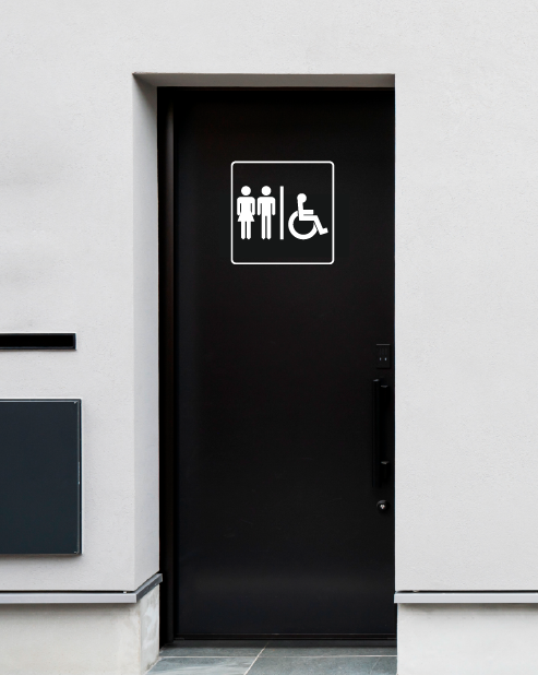 Complete toilet sticker with outline