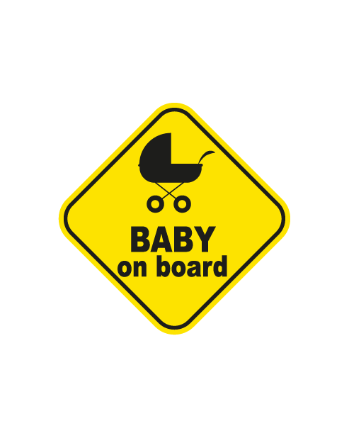 Adesivo "Baby on Board" con passeggino stilizzato