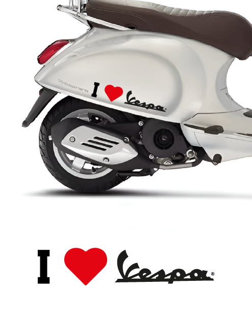 "I Love Vespa" sticker